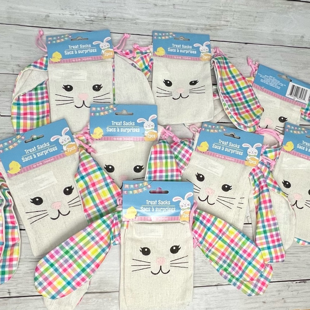Easter Bunny Drawstring Treat Sacks NWT